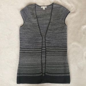 Coldwater Creek tunic vest gray w/stripes Size small